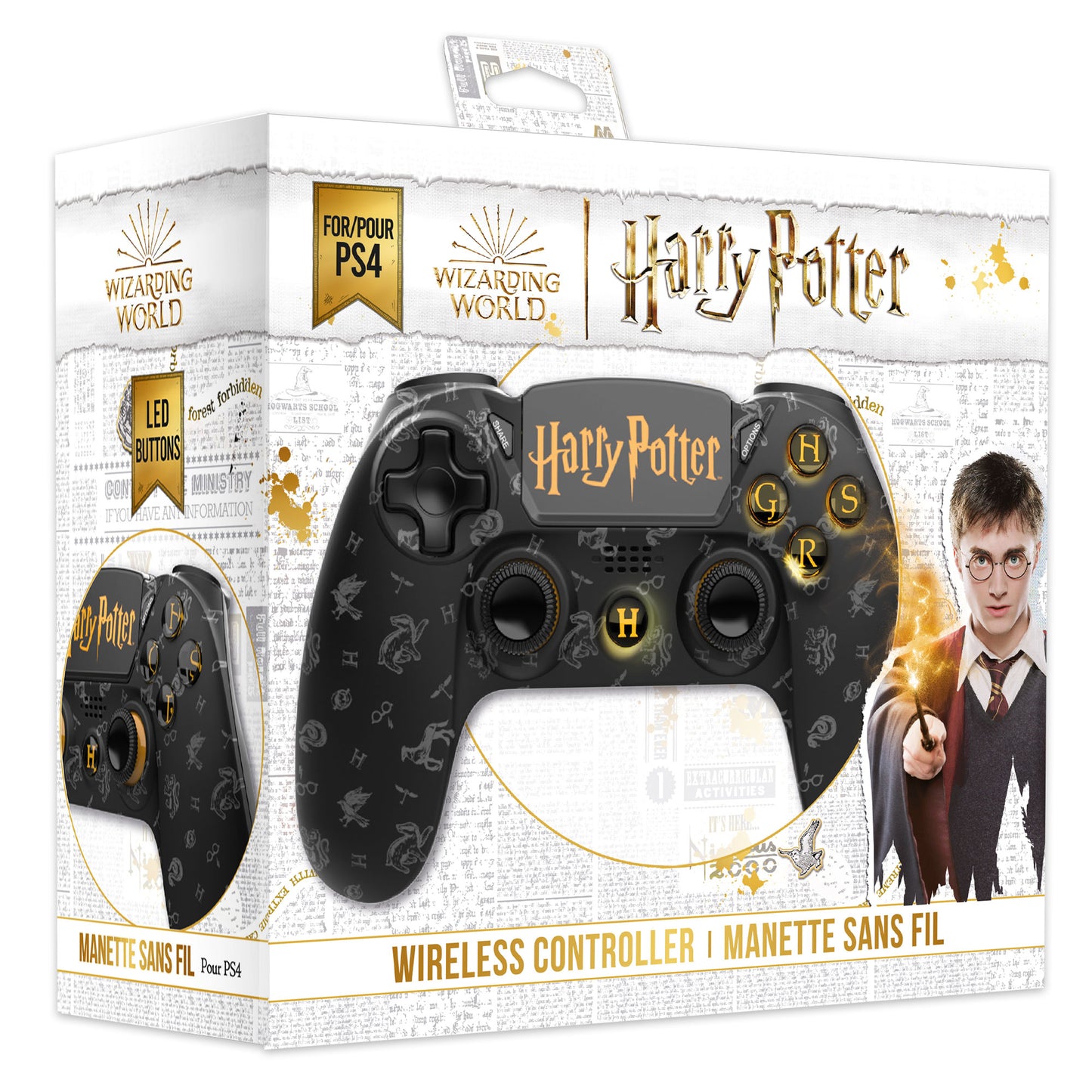 Freaks And Geeks Harry Potter Wireless PS4 LED Controller Black