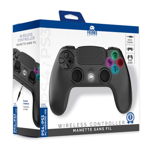 Freaks and Geeks PS4 Light-Up Wireless Controller Black