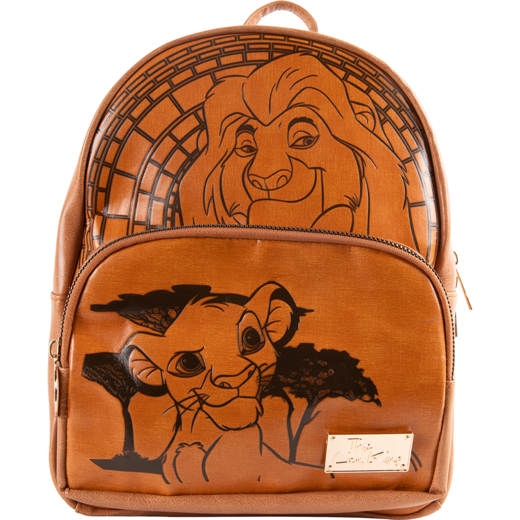 Officially Licensed Disney Lion King Simba & Mufasa Premium Faux Leather Backpack