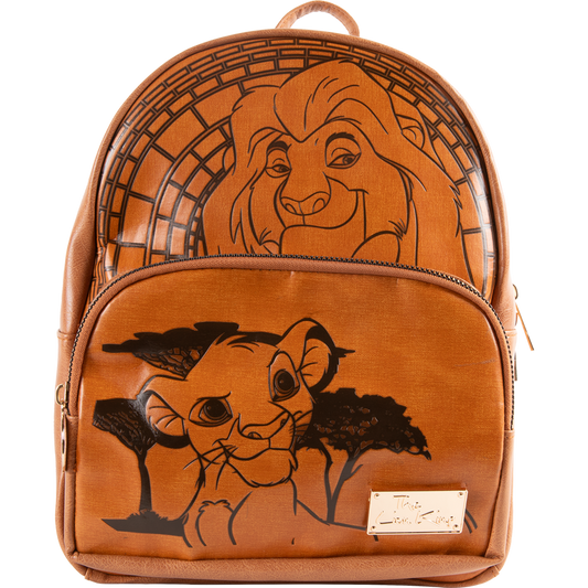 Officially Licensed Disney Lion King Simba & Mufasa Premium Faux Leather Backpack