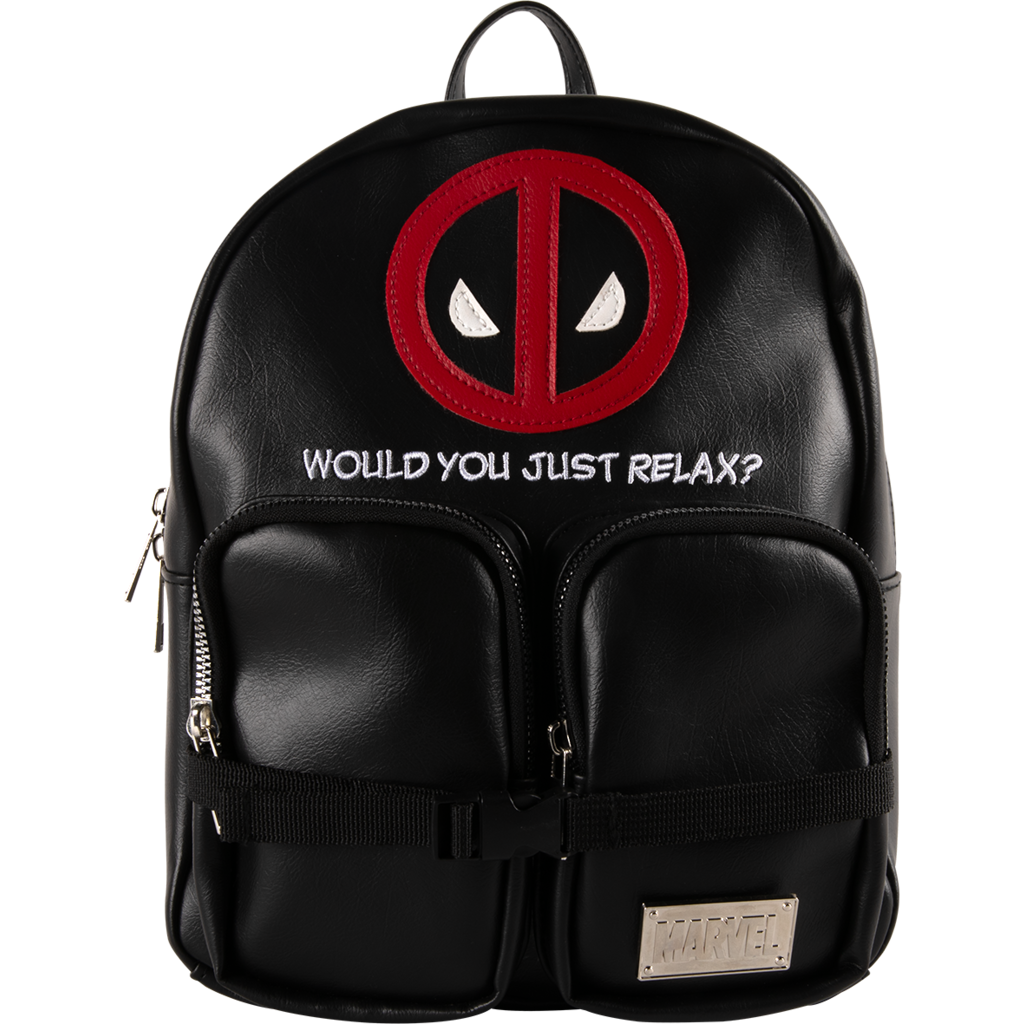 Officially Licensed Marvel Deadpool Premium Faux Leather Backpack