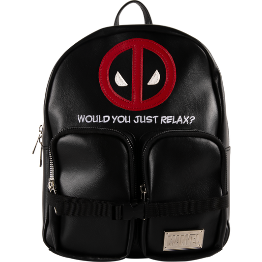 Officially Licensed Marvel Deadpool Premium Faux Leather Backpack