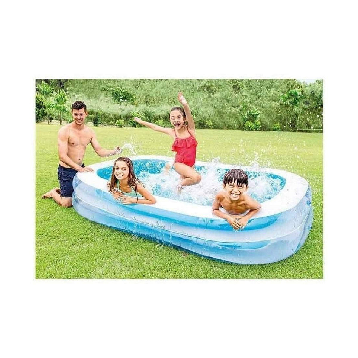 Inflatable pool Intex 56483 770 L (262 x 175 x 56 cm) Blue/White 262 x