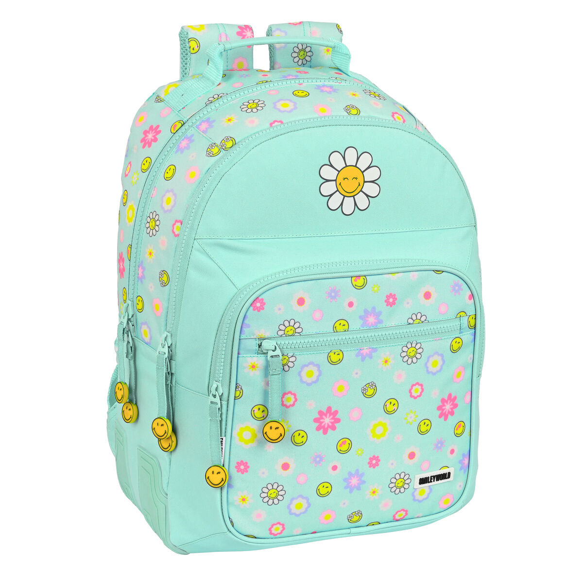 School Bag Smiley Summer fun Turquoise (32 x 42 x 15 cm)