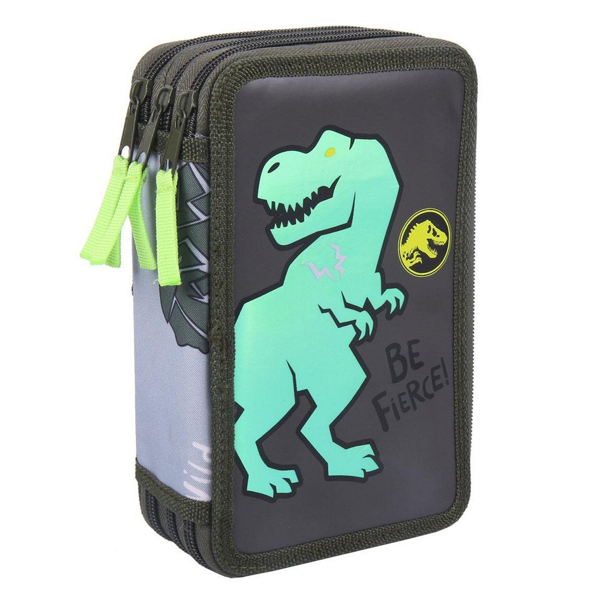 School Case with Accessories Jurassic Park School Case Dark green