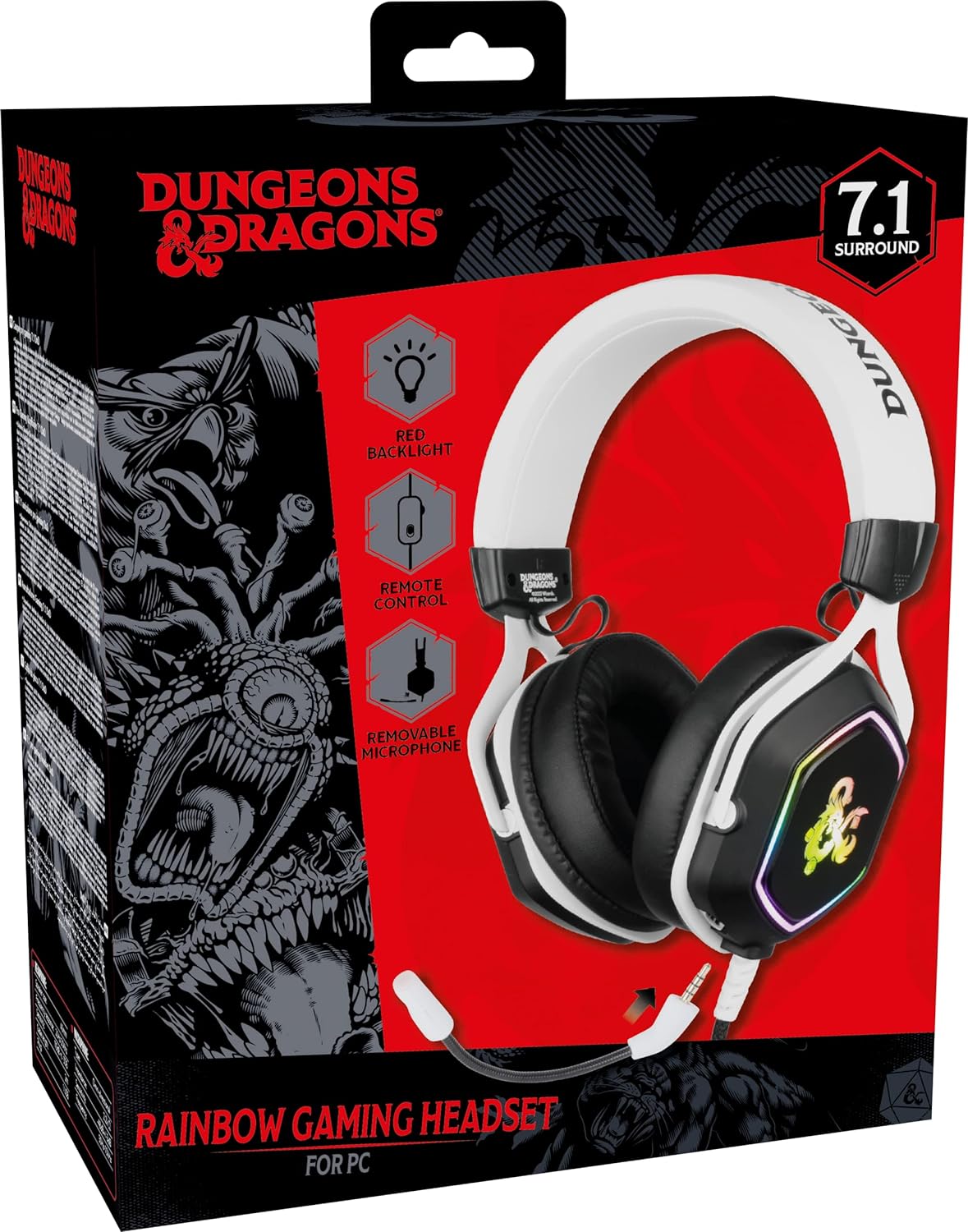 Konix Dungeons and Dragons Rainbow LED 7.1 Gaming Headset