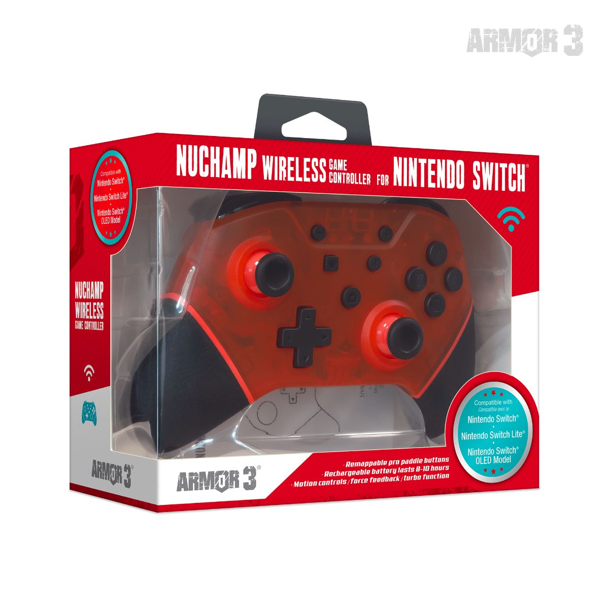 Hyperkin NuChamp Armor 3 Nintendo Switch Wireless Controller - Red