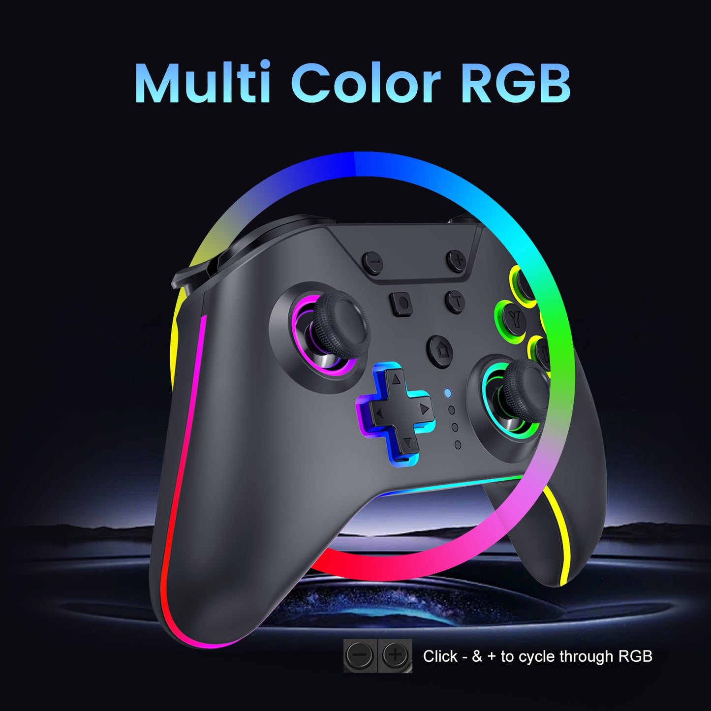 Hyperkin NuRival Nintendo Switch RGB LED Wireless Controller - Black